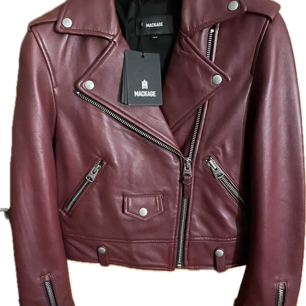 Mackage Women's Deep Burgundy Leather Jacket